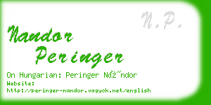 nandor peringer business card
